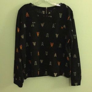 H&M moth print blouse